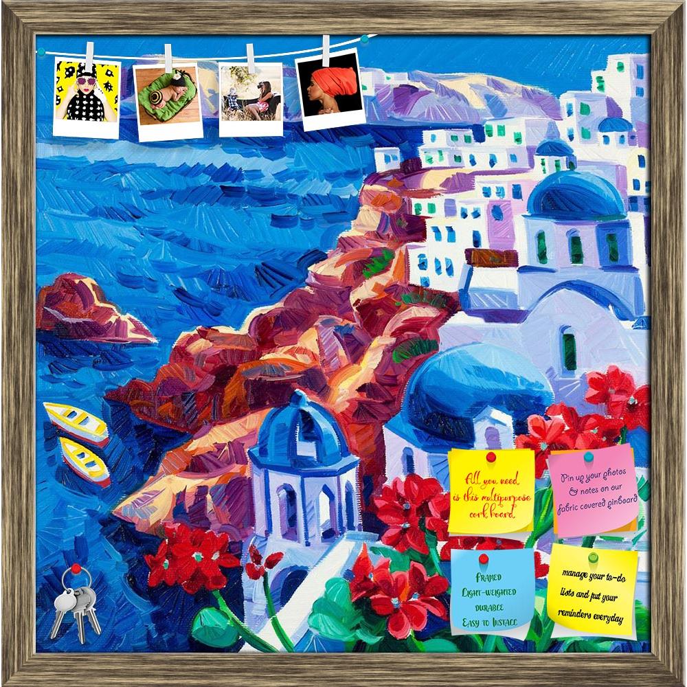 ArtzFolio Blue Churches & White Houses At Santorini Island D1 Printed Bulletin Board Notice Pin Board Soft Board | Framed-Bulletin Boards Framed-AZSAO15209754BLB_FR_L-Image Code 5001516 Vishnu Image Folio Pvt Ltd, IC 5001516, ArtzFolio, Bulletin Boards Framed, Landscapes, Fine Art Reprint, blue, churches, white, houses, at, santorini, island, d1, printed, bulletin, board, notice, pin, soft, framed, original, oil, painting, showing, oia, village, sea, view, greece.modern, impressionism, pin up board, push pi