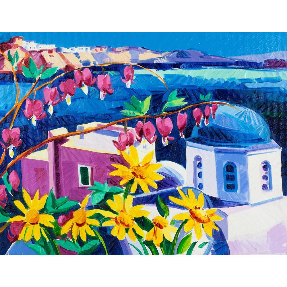 Pitaara Box Blue Churches & White Houses At Santorini Island D2 Unframed Canvas Painting-Paintings Unframed Regular-PBART15209762AFF_UN_L-Image Code 5001519 Vishnu Image Folio Pvt Ltd, IC 5001519, Pitaara Box, Paintings Unframed Regular, Landscapes, Places, Fine Art Reprint, blue, churches, white, houses, at, santorini, island, d2, unframed, canvas, painting, original, oil, showing, oia, village, sea, view, greece.modern, impressionism, large size canvas print, wall painting for living room without frame, d