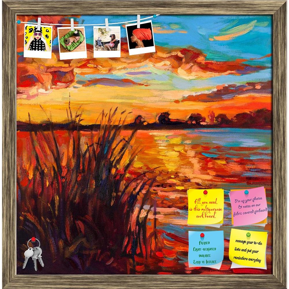 ArtzFolio Beautiful Lake Sunset Landscape D1 Printed Bulletin Board Notice Pin Board Soft Board | Framed-Bulletin Boards Framed-AZSAO15209766BLB_FR_L-Image Code 5001522 Vishnu Image Folio Pvt Ltd, IC 5001522, ArtzFolio, Bulletin Boards Framed, Landscapes, Fine Art Reprint, beautiful, lake, sunset, landscape, d1, printed, bulletin, board, notice, pin, soft, framed, original, oil, painting, showing, lake,sunset, landscape.fernrush,sky, clouds, modern, impressionism, pin up board, push pin board, extra large c
