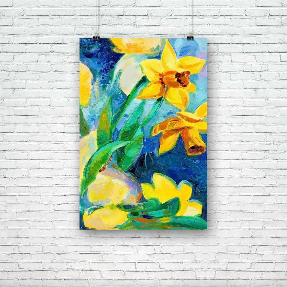Beautiful Daffodil Flowers Unframed Paper Poster-Paper Posters Unframed-POS_UN-IC 5001524 IC 5001524, Abstract Expressionism, Abstracts, Ancient, Art and Paintings, Botanical, Decorative, Floral, Flowers, Historical, Illustrations, Impressionism, Medieval, Modern Art, Nature, Paintings, Patterns, Scenic, Seasons, Semi Abstract, Signs, Signs and Symbols, Sketches, Vintage, beautiful, daffodil, unframed, paper, poster, oil, painting, abstract, art, artistic, artwork, background, beauty, bloom, blossom, bouque