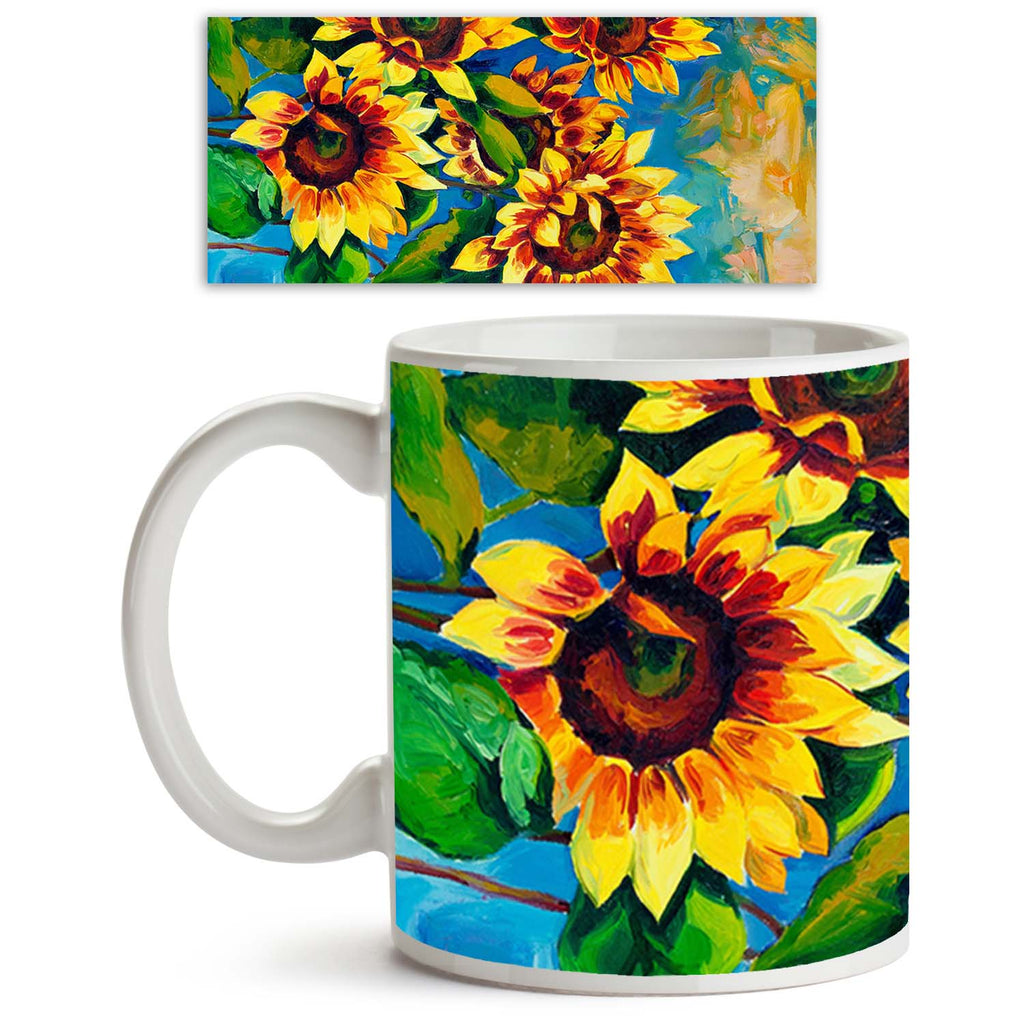 ArtzFolio Sunflowers D2 Ceramic Coffee Tea Mug Inside White-Coffee Mugs-AZKIT15209795MUG_L-Image Code 5001529 Vishnu Image Folio Pvt Ltd, IC 5001529, ArtzFolio, Coffee Mugs, Floral, Fine Art Reprint, sunflowers, d2, ceramic, coffee, tea, mug, inside, white, original, oil, painting, canvas.modern, impressionism, coffee mugs with logo, promotional mugs, bulk coffee mug, office mugs, amazonbasics, custom coffee mugs, custom ceramic mugs, 11ounce ceramic coffee mug, coffee cup gift, tea mug, promotional coffee 