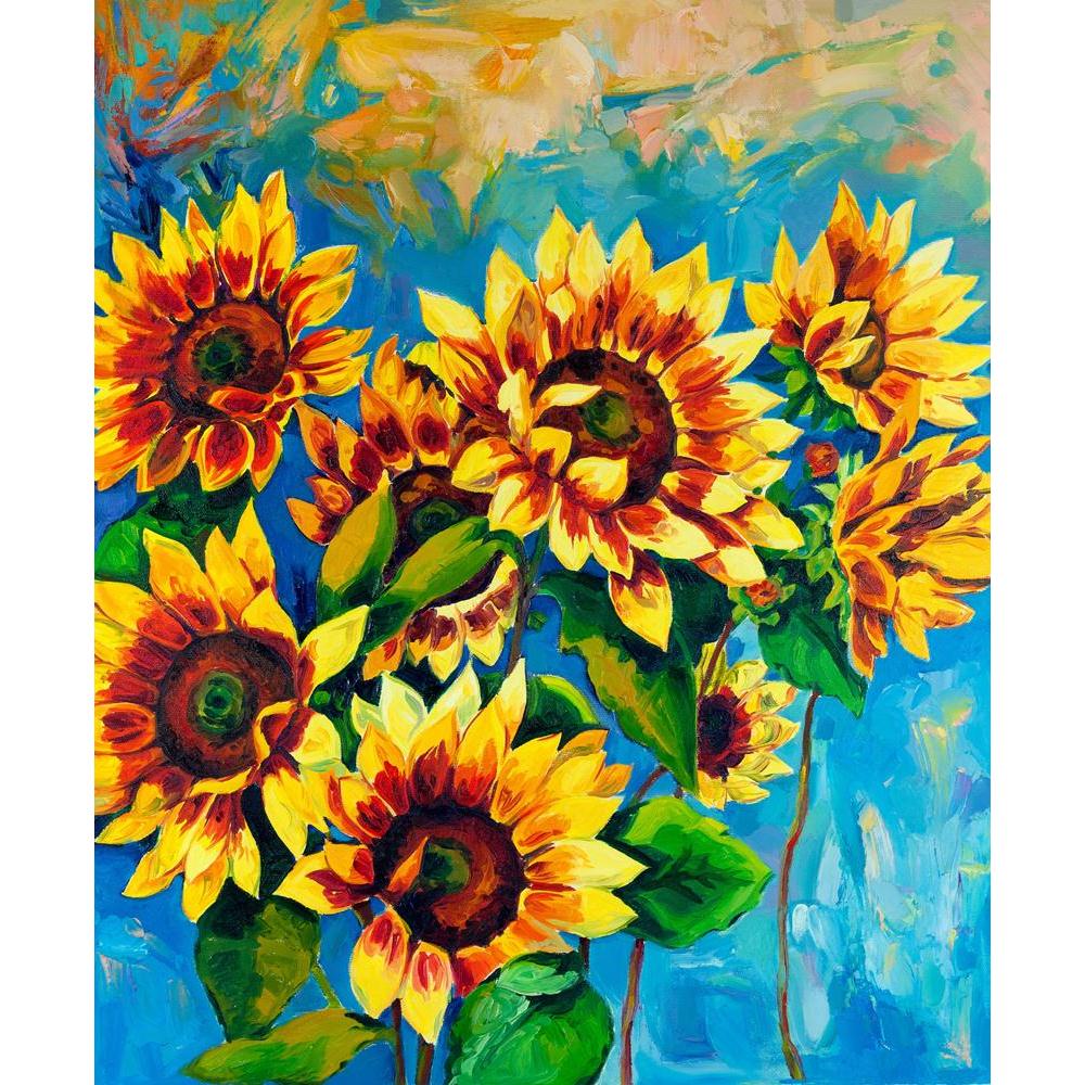 Sunflowers Canvas Painting Synthetic Frame-Paintings MDF Framing-AFF_FR-IC 5001529 IC 5001529, Abstract Expressionism, Abstracts, Ancient, Art and Paintings, Botanical, Culture, Drawing, Ethnic, Floral, Flowers, Historical, Illustrations, Impressionism, Medieval, Modern Art, Nature, Paintings, Patterns, Retro, Scenic, Semi Abstract, Signs, Signs and Symbols, Traditional, Tribal, Vintage, World Culture, sunflowers, canvas, painting, synthetic, frame, oil, sunflower, art, abstract, agriculture, artistic, artw