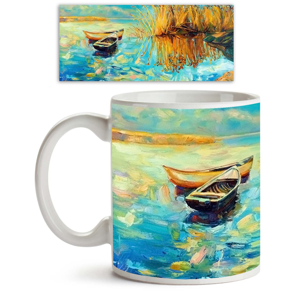 Boats Beautiful Lake & Fern Ceramic Coffee Tea Mug Inside White-Coffee Mugs-MUG-IC 5001533 IC 5001533, Abstract Expressionism, Abstracts, Ancient, Art and Paintings, Black and White, Boats, Drawing, Historical, Illustrations, Impressionism, Landscapes, Medieval, Modern Art, Nature, Nautical, Paintings, Retro, Scenic, Semi Abstract, Sunsets, Vintage, White, Wooden, beautiful, lake, fern, ceramic, coffee, tea, mug, inside, oil, painting, abstract, landscape, art, small, boat, artistic, artwork, autumn, backgr
