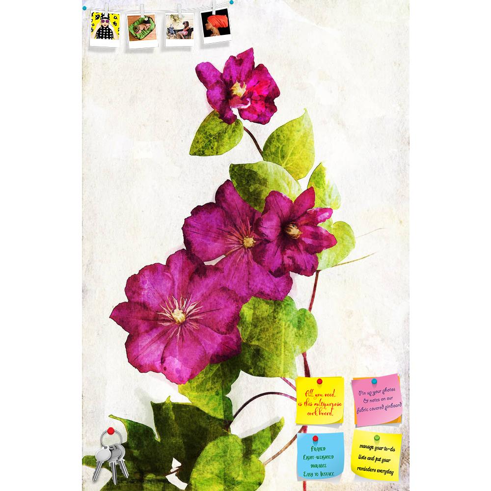 ArtzFolio Watercolor Crimson Clematis Printed Bulletin Board Notice Pin Board Soft Board | Frameless-Bulletin Boards Frameless-AZSAO15264112BLB_FL_L-Image Code 5001542 Vishnu Image Folio Pvt Ltd, IC 5001542, ArtzFolio, Bulletin Boards Frameless, Floral, Vintage, Fine Art Reprint, watercolor, crimson, clematis, printed, bulletin, board, notice, pin, soft, frameless, illustration, background, pin up board, push pin board, extra large cork board, big pin board, notice board, small bulletin board, cork board, w