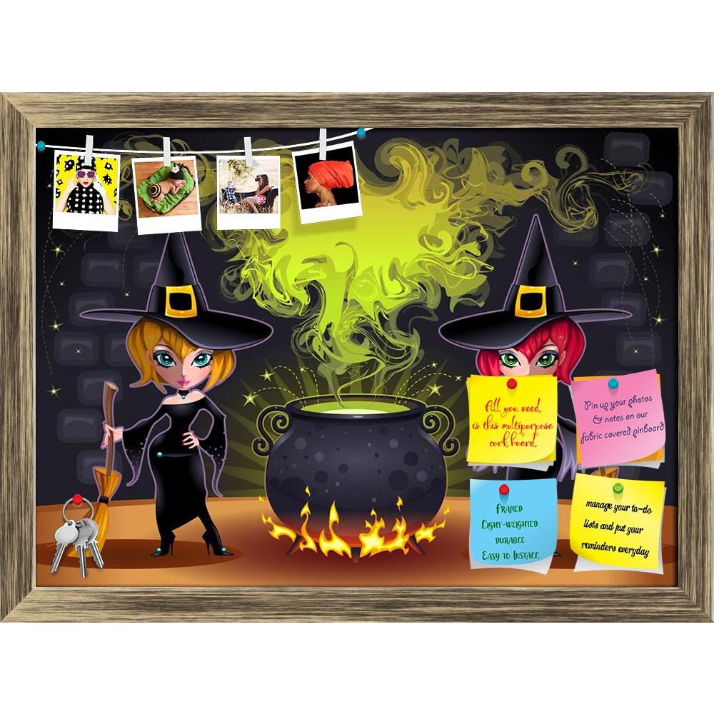 ArtzFolio Funny Witches With Pot Printed Bulletin Board Notice Pin Board Soft Board | Framed-Bulletin Boards Framed-AZSAO15284179BLB_FR_L-Image Code 5001545 Vishnu Image Folio Pvt Ltd, IC 5001545, ArtzFolio, Bulletin Boards Framed, Fantasy, Kids, Digital Art, funny, witches, with, pot, printed, bulletin, board, notice, pin, soft, framed, pin up board, push pin board, extra large cork board, big pin board, notice board, small bulletin board, cork board, wall notice board, giant cork board, bulletin board, of