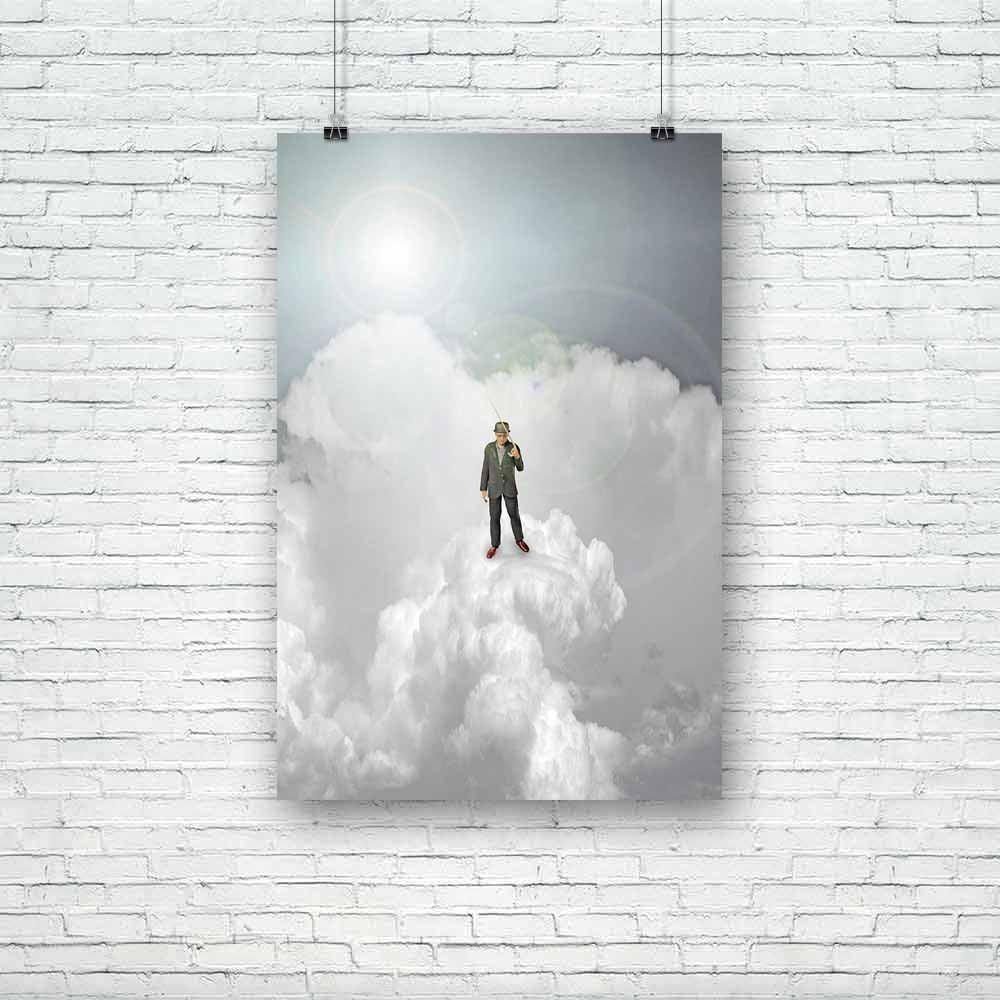 Strange Scene In Clouds Unframed Paper Poster-Paper Posters Unframed-POS_UN-IC 5001547 IC 5001547, Abstract Expressionism, Abstracts, Art and Paintings, Business, Fantasy, Illustrations, Nature, Realism, Scenic, Semi Abstract, Signs, Signs and Symbols, Spiritual, Surrealism, Symbols, strange, scene, in, clouds, unframed, paper, poster, abstract, art, background, beautiful, beauty, bizarre, businessman, clock, cloud, color, decoration, design, dream, dreams, dreamy, eerie, fantastic, fortune, futuristic, glo