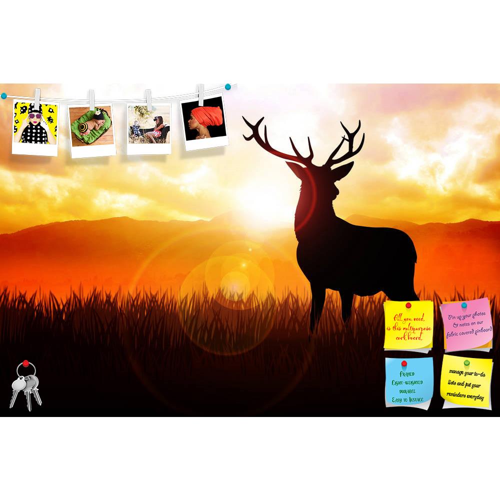 ArtzFolio Deer On Meadow During Sunrise Printed Bulletin Board Notice Pin Board Soft Board | Frameless-Bulletin Boards Frameless-AZSAO15323512BLB_FL_L-Image Code 5001555 Vishnu Image Folio Pvt Ltd, IC 5001555, ArtzFolio, Bulletin Boards Frameless, Animals, Landscapes, Digital Art, deer, on, meadow, during, sunrise, printed, bulletin, board, notice, pin, soft, frameless, silhouette, illustration, pin up board, push pin board, extra large cork board, big pin board, notice board, small bulletin board, cork boa