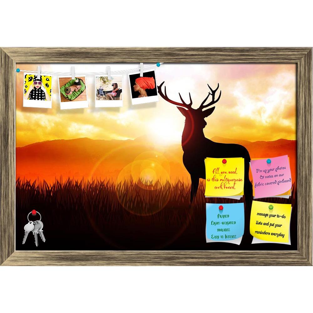 ArtzFolio Deer On Meadow During Sunrise Printed Bulletin Board Notice Pin Board Soft Board | Framed-Bulletin Boards Framed-AZSAO15323512BLB_FR_L-Image Code 5001555 Vishnu Image Folio Pvt Ltd, IC 5001555, ArtzFolio, Bulletin Boards Framed, Animals, Landscapes, Digital Art, deer, on, meadow, during, sunrise, printed, bulletin, board, notice, pin, soft, framed, silhouette, illustration, pin up board, push pin board, extra large cork board, big pin board, notice board, small bulletin board, cork board, wall not