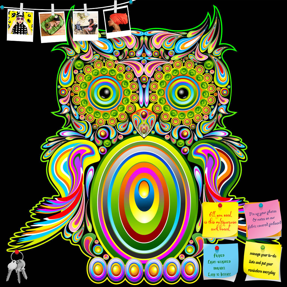 ArtzFolio Owl Psychedelic Pop Art Design Printed Bulletin Board Notice Pin Board Soft Board | Frameless-Bulletin Boards Frameless-AZSAO15379952BLB_FL_L-Image Code 5001563 Vishnu Image Folio Pvt Ltd, IC 5001563, ArtzFolio, Bulletin Boards Frameless, Birds, Kids, Digital Art, owl, psychedelic, pop, art, design, printed, bulletin, board, notice, pin, soft, frameless, pin up board, push pin board, extra large cork board, big pin board, notice board, small bulletin board, cork board, wall notice board, giant cor