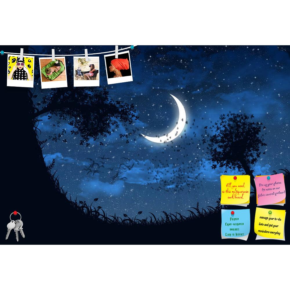 ArtzFolio Sky With Stars & Moon Printed Bulletin Board Notice Pin Board Soft Board | Frameless-Bulletin Boards Frameless-AZSAO15382490BLB_FL_L-Image Code 5001564 Vishnu Image Folio Pvt Ltd, IC 5001564, ArtzFolio, Bulletin Boards Frameless, Fantasy, Landscapes, Digital Art, sky, with, stars, moon, printed, bulletin, board, notice, pin, soft, frameless, illustration, night, crescent, pin up board, push pin board, extra large cork board, big pin board, notice board, small bulletin board, cork board, wall notic