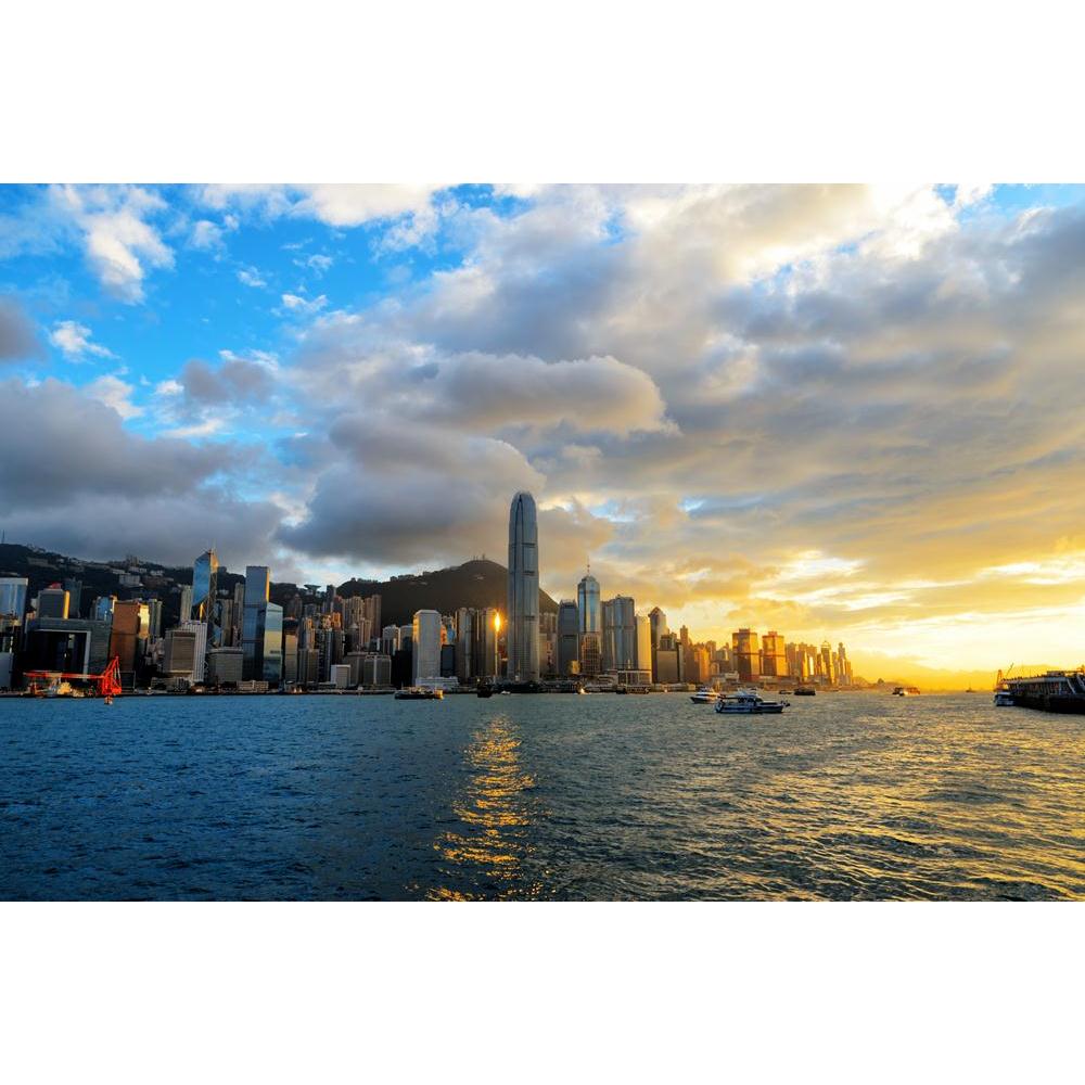 Skyline Of Hong Kong Canvas Painting Synthetic Frame-Paintings MDF Framing-AFF_FR-IC 5001567 IC 5001567, Architecture, Asian, Automobiles, Business, Chinese, Cities, City Views, Culture, Ethnic, Nautical, Skylines, Sunsets, Traditional, Transportation, Travel, Tribal, Urban, Vehicles, Victorian, World Culture, skyline, of, hong, kong, canvas, painting, synthetic, frame, asia, bay, building, built, central, china, city, cityscape, cloud, construction, district, dusk, exterior, famous, ferry, finance, global,