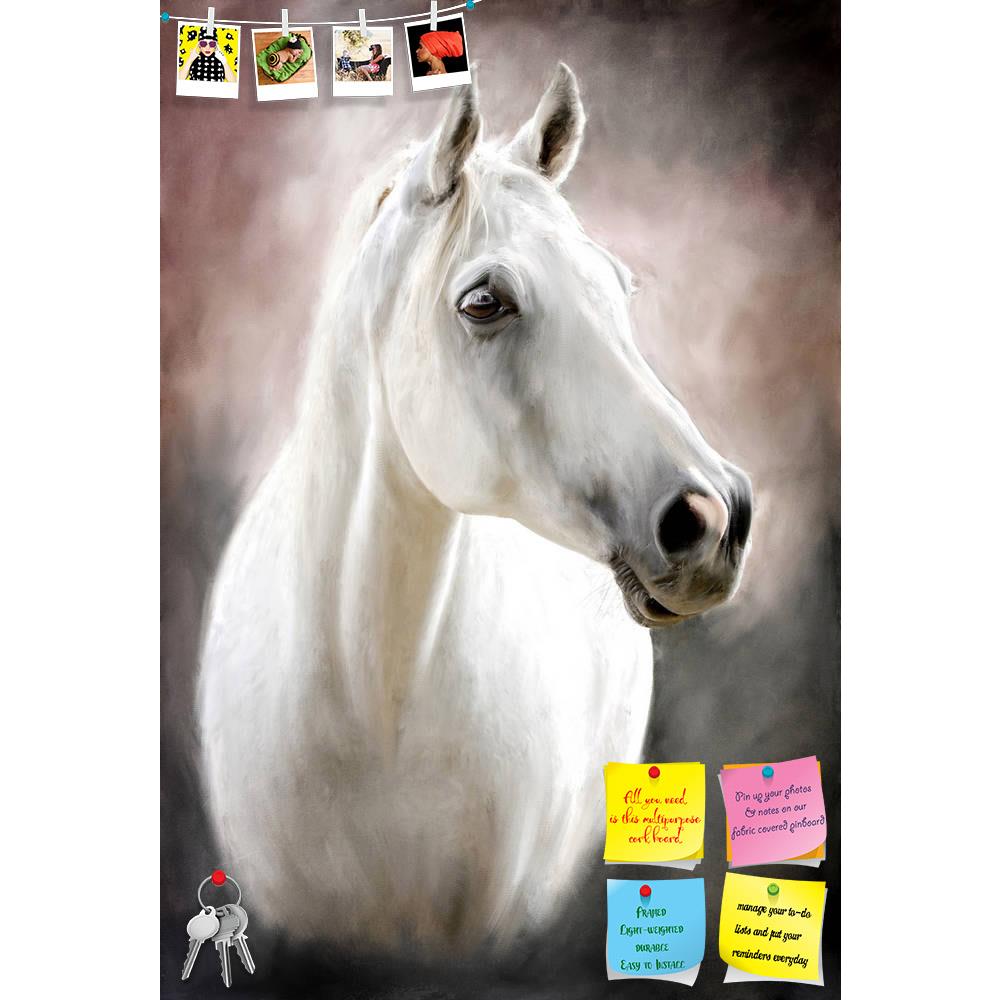 ArtzFolio Portrait Of A White Horse D1 Printed Bulletin Board Notice Pin Board Soft Board | Frameless-Bulletin Boards Frameless-AZSAO15414649BLB_FL_L-Image Code 5001569 Vishnu Image Folio Pvt Ltd, IC 5001569, ArtzFolio, Bulletin Boards Frameless, Animals, Fine Art Reprint, portrait, of, a, white, horse, d1, printed, bulletin, board, notice, pin, soft, frameless, photograph, stylized, as, painting, pin up board, push pin board, extra large cork board, big pin board, notice board, small bulletin board, cork b