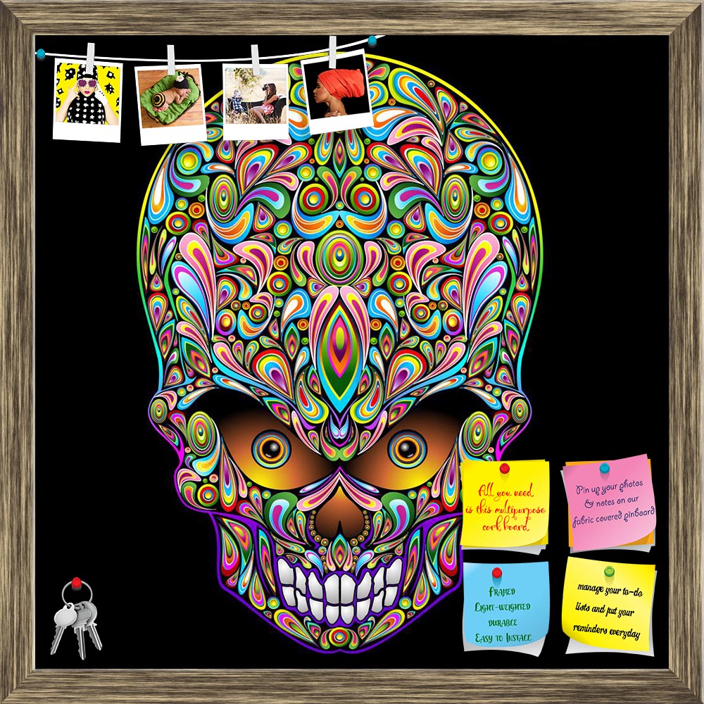 ArtzFolio Psychedelic Skull Pop Art Design Printed Bulletin Board Notice Pin Board Soft Board | Framed-Bulletin Boards Framed-AZSAO15430237BLB_FR_L-Image Code 5001573 Vishnu Image Folio Pvt Ltd, IC 5001573, ArtzFolio, Bulletin Boards Framed, Abstract, Digital Art, psychedelic, skull, pop, art, design, printed, bulletin, board, notice, pin, soft, framed, pin up board, push pin board, extra large cork board, big pin board, notice board, small bulletin board, cork board, wall notice board, giant cork board, bu