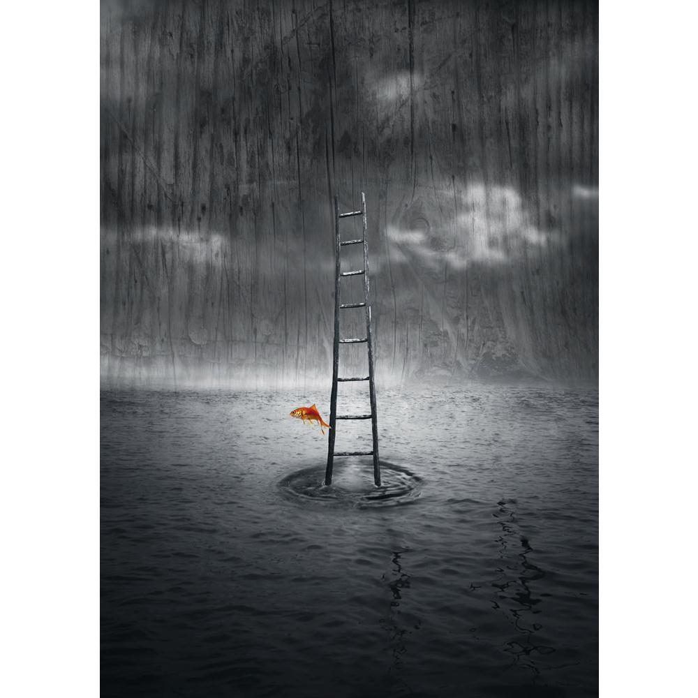 Imaginative Fantasy Artwork Canvas Painting Synthetic Frame-Paintings MDF Framing-AFF_FR-IC 5001574 IC 5001574, Abstract Expressionism, Abstracts, Art and Paintings, Black, Black and White, Collages, Conceptual, Fantasy, Landscapes, Scenic, Semi Abstract, White, imaginative, artwork, canvas, painting, synthetic, frame, philosophy, psychology, abstract, art, artistic, background, beautiful, collage, concept, creativity, dark, detail, fantastic, fish, gray, grey, invention, jump, ladder, moving, mysterious, o