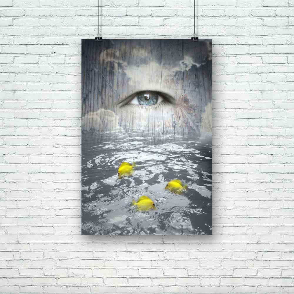 Human Eye In The Sky Unframed Paper Poster-Paper Posters Unframed-POS_UN-IC 5001576 IC 5001576, Abstract Expressionism, Abstracts, Collages, Conceptual, Fantasy, Realism, Semi Abstract, Surrealism, human, eye, in, the, sky, unframed, paper, poster, abstract, background, beautiful, cloud, collage, colorful, concept, creation, creativity, fish, funny, illustrative, image, imagination, imaginative, light, mental, mysterious, mystery, philosophy, shadow, surreal, surrealistic, unique, unusual, vertical, water, 