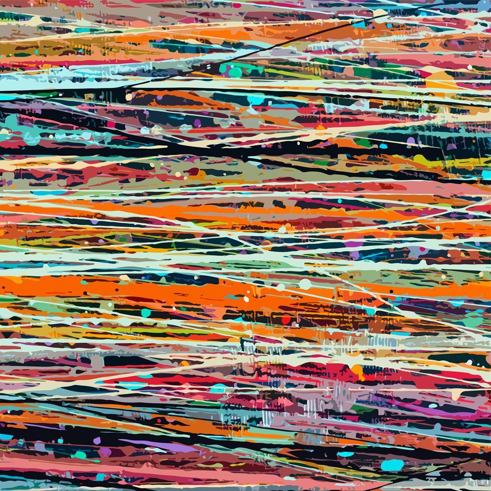 Abstract Stripe Paint Canvas Painting Synthetic Frame - Paintings MDF Framing - ArtzFolio.com