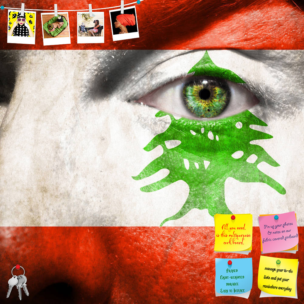 ArtzFolio Lebanon Flag Painted On Face Printed Bulletin Board Notice Pin Board Soft Board | Frameless-Bulletin Boards Frameless-AZSAO15502591BLB_FL_L-Image Code 5001584 Vishnu Image Folio Pvt Ltd, IC 5001584, ArtzFolio, Bulletin Boards Frameless, Places, Portraits, Photography, lebanon, flag, painted, on, face, printed, bulletin, board, notice, pin, soft, frameless, green, eye, show, support, pin up board, push pin board, extra large cork board, big pin board, notice board, small bulletin board, cork board,