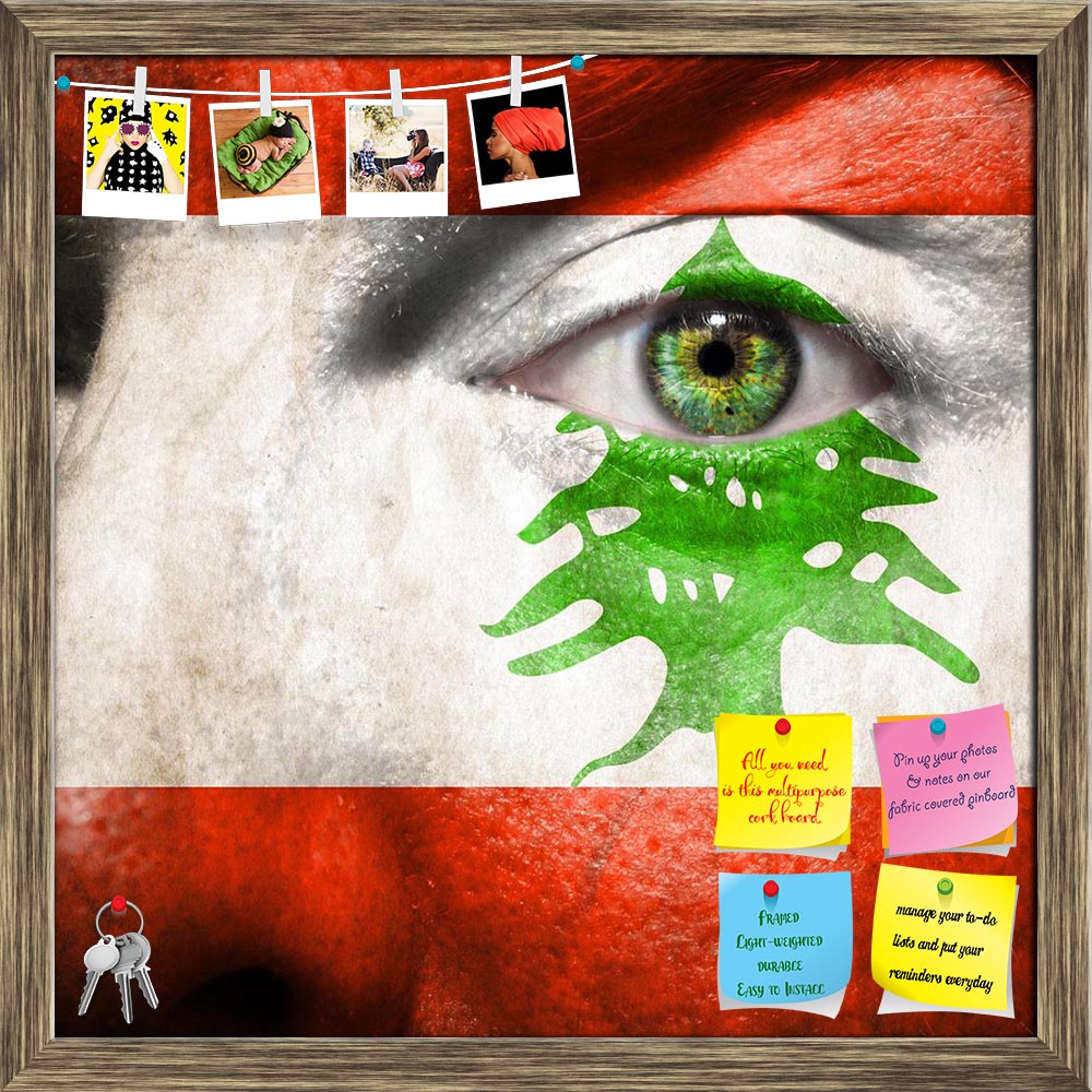 ArtzFolio Lebanon Flag Painted On Face Printed Bulletin Board Notice Pin Board Soft Board | Framed-Bulletin Boards Framed-AZSAO15502591BLB_FR_L-Image Code 5001584 Vishnu Image Folio Pvt Ltd, IC 5001584, ArtzFolio, Bulletin Boards Framed, Places, Portraits, Photography, lebanon, flag, painted, on, face, printed, bulletin, board, notice, pin, soft, framed, green, eye, show, support, pin up board, push pin board, extra large cork board, big pin board, notice board, small bulletin board, cork board, wall notice