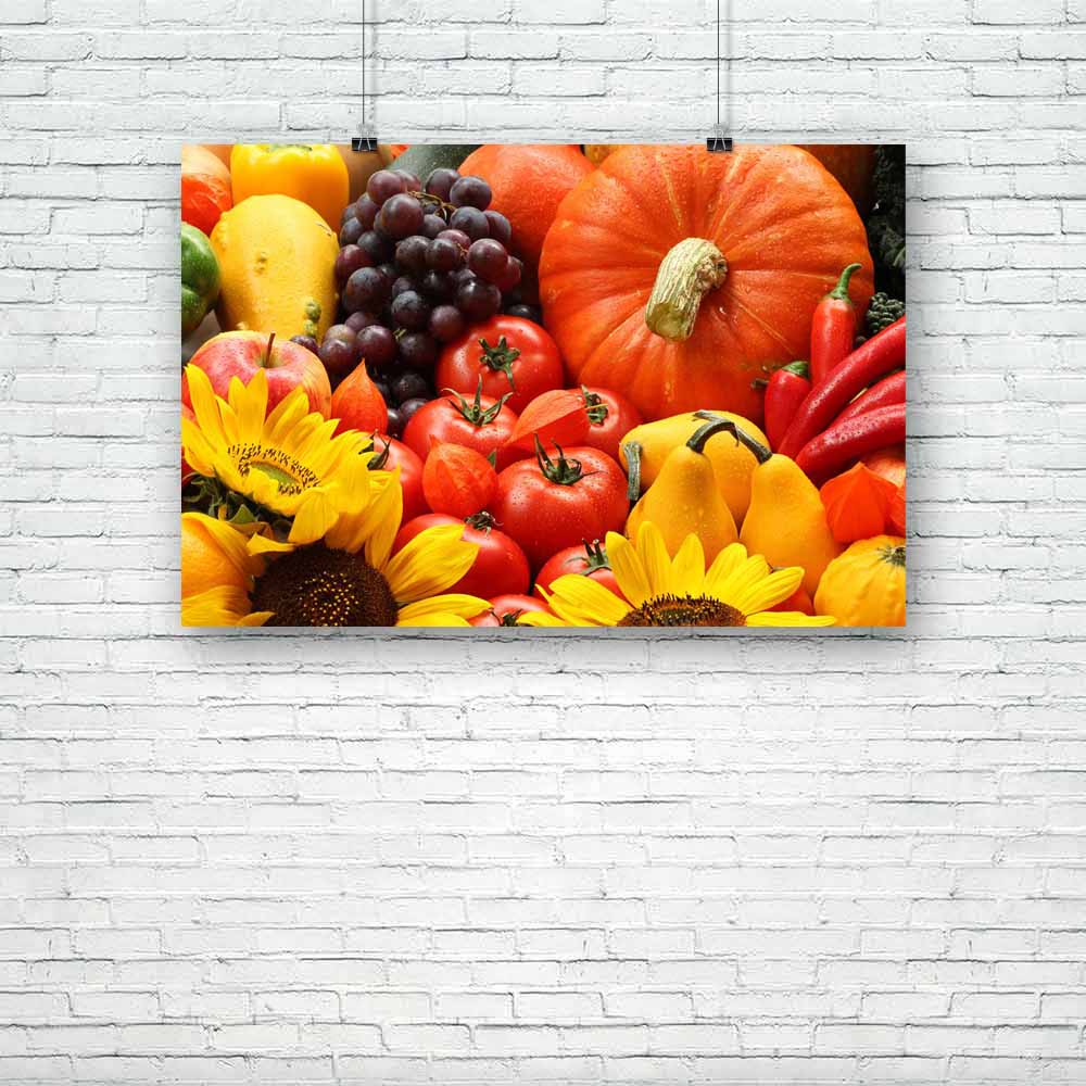 Veggies Fruits & Flowers Unframed Paper Poster-Paper Posters Unframed-POS_UN-IC 5001586 IC 5001586, Botanical, Cuisine, Culture, Ethnic, Floral, Flowers, Food, Food and Beverage, Food and Drink, Fruit and Vegetable, Fruits, Health, Nature, Traditional, Tribal, Vegetables, World Culture, veggies, unframed, paper, poster, autumn, and, fruit, agriculture, appetizing, bell, pepper, chili, close, up, diet, flower, garden, grapes, green, grocery, halloween, healthy, heap, ingredient, leaves, mix, nutritious, orga