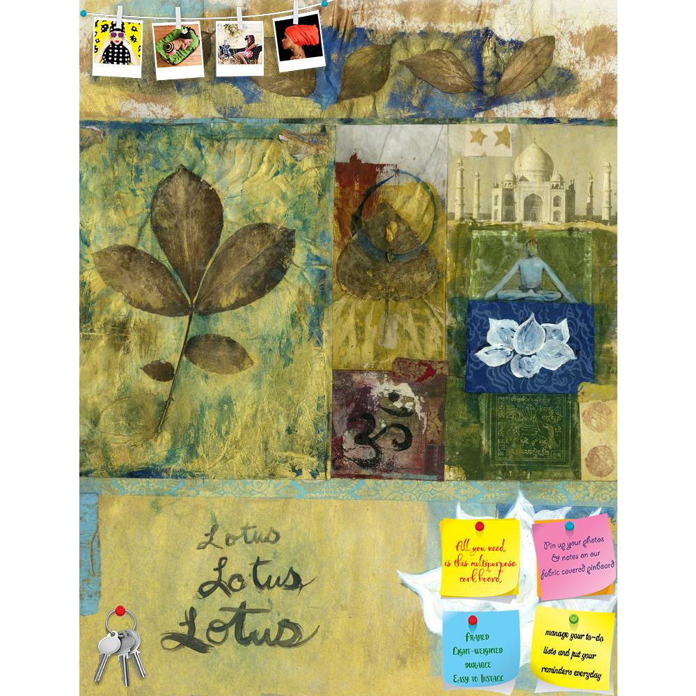 ArtzFolio Yoga Art Collage & The Taj Mahal India Printed Bulletin Board Notice Pin Board Soft Board | Frameless-Bulletin Boards Frameless-AZSAO15512592BLB_FL_L-Image Code 5001587 Vishnu Image Folio Pvt Ltd, IC 5001587, ArtzFolio, Bulletin Boards Frameless, Abstract, Traditional, Fine Art Reprint, yoga, art, collage, the, taj, mahal, india, printed, bulletin, board, notice, pin, soft, frameless, mixed, media, leaves, lotus, blossoms, pin up board, push pin board, extra large cork board, big pin board, notice