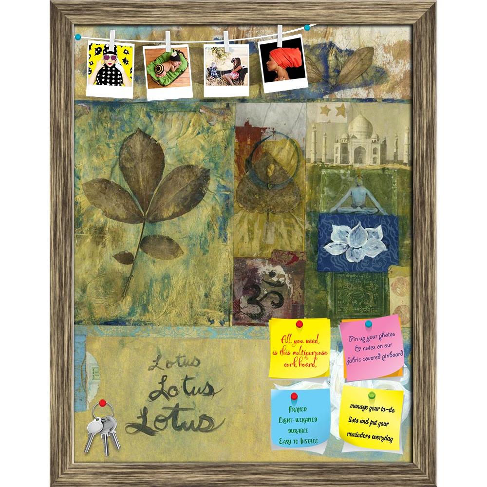 ArtzFolio Yoga Art Collage & The Taj Mahal India Printed Bulletin Board Notice Pin Board Soft Board | Framed-Bulletin Boards Framed-AZSAO15512592BLB_FR_L-Image Code 5001587 Vishnu Image Folio Pvt Ltd, IC 5001587, ArtzFolio, Bulletin Boards Framed, Abstract, Traditional, Fine Art Reprint, yoga, art, collage, the, taj, mahal, india, printed, bulletin, board, notice, pin, soft, framed, mixed, media, leaves, lotus, blossoms, pin up board, push pin board, extra large cork board, big pin board, notice board, smal