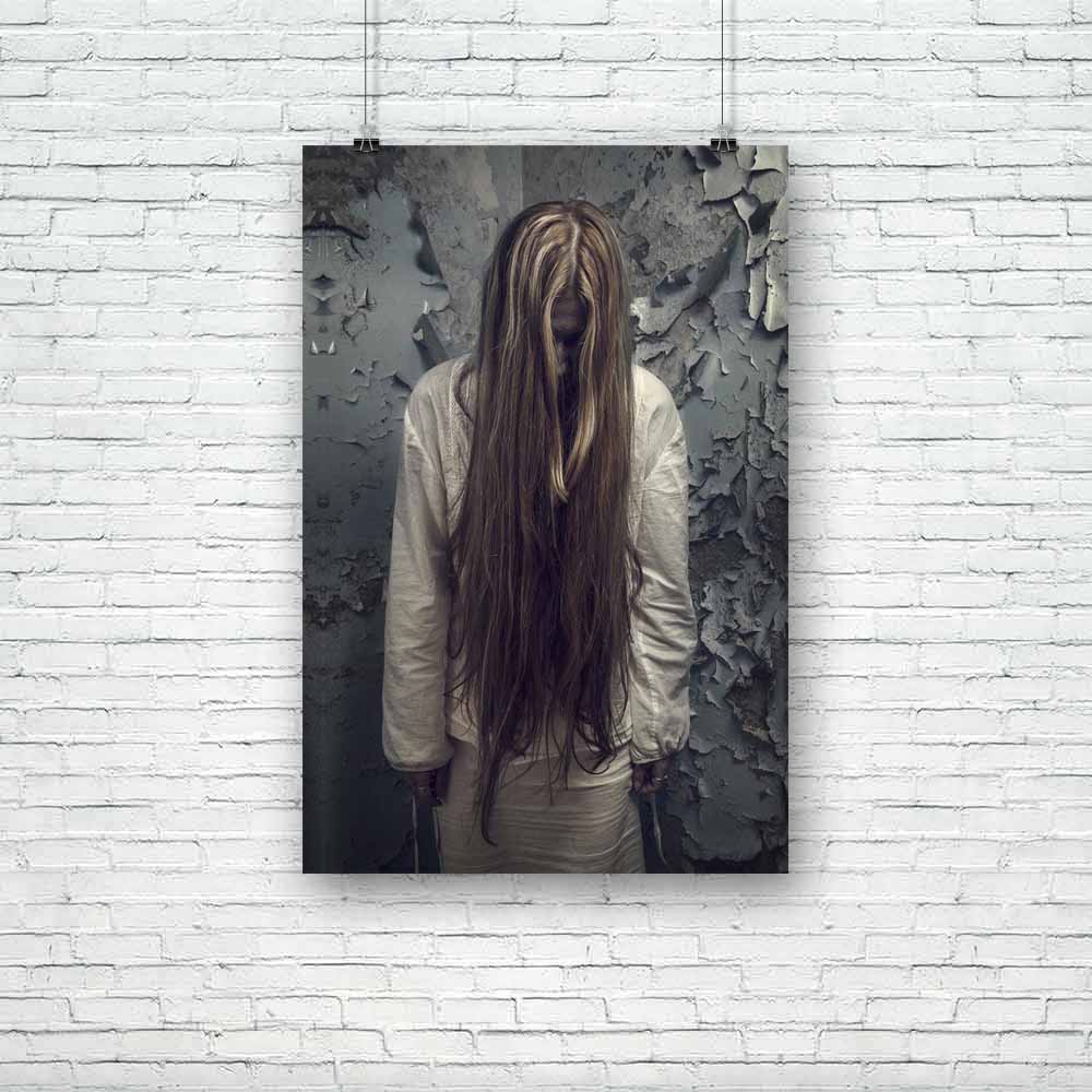 Zombie Girl Unframed Paper Poster-Paper Posters Unframed-POS_UN-IC 5001608 IC 5001608, Adult, Art and Paintings, Black and White, Fantasy, Fashion, Gothic, Individuals, Portraits, White, zombie, girl, unframed, paper, poster, abandoned, art, beautiful, beauty, bizarre, building, cruel, dark, death, demon, dress, evil, eyes, face, fear, female, ghost, hair, halloween, hell, horror, interior, lady, long, makeup, mystery, nightmare, person, portrait, room, scary, vampire, wall, witch, woman, young, artzfolio, 