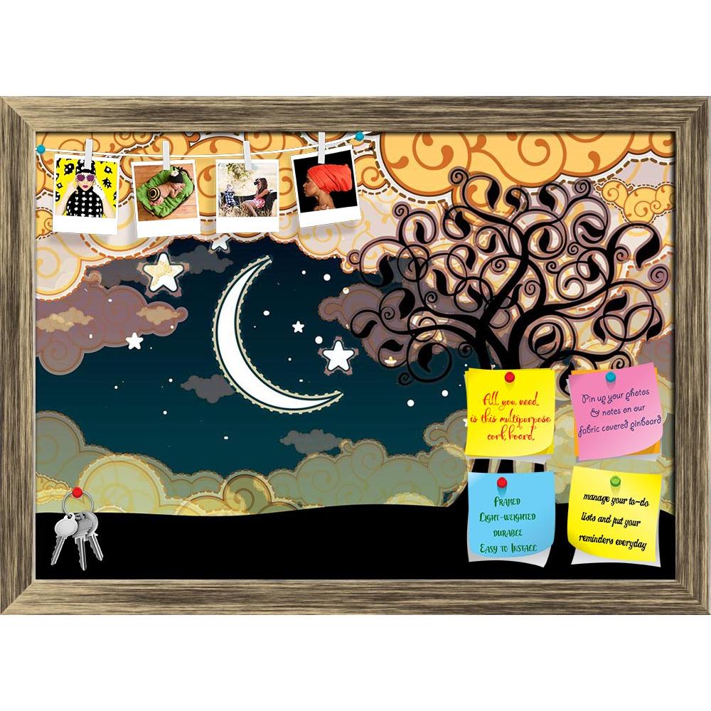 ArtzFolio Cartoon Style Landscape With Tree & Moon Printed Bulletin Board Notice Pin Board Soft Board | Framed-Bulletin Boards Framed-AZSAO15642576BLB_FR_L-Image Code 5001631 Vishnu Image Folio Pvt Ltd, IC 5001631, ArtzFolio, Bulletin Boards Framed, Kids, Landscapes, Digital Art, cartoon, style, landscape, with, tree, moon, printed, bulletin, board, notice, pin, soft, framed, pin up board, push pin board, extra large cork board, big pin board, notice board, small bulletin board, cork board, wall notice boar