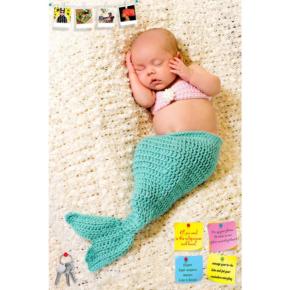 ArtzFolio Newborn Baby Girl Image Printed Bulletin Board Notice Pin Board Soft Board | Frameless-Bulletin Boards Frameless-AZSAO15674698BLB_FL_L-Image Code 5001636 Vishnu Image Folio Pvt Ltd, IC 5001636, ArtzFolio, Bulletin Boards Frameless, Kids, Photography, newborn, baby, girl, image, printed, bulletin, board, notice, pin, soft, frameless, wearing, crocheted, turquoise, pink, mermaid, costume, sleeping, cream, colored, blanket, pin up board, push pin board, extra large cork board, big pin board, notice b