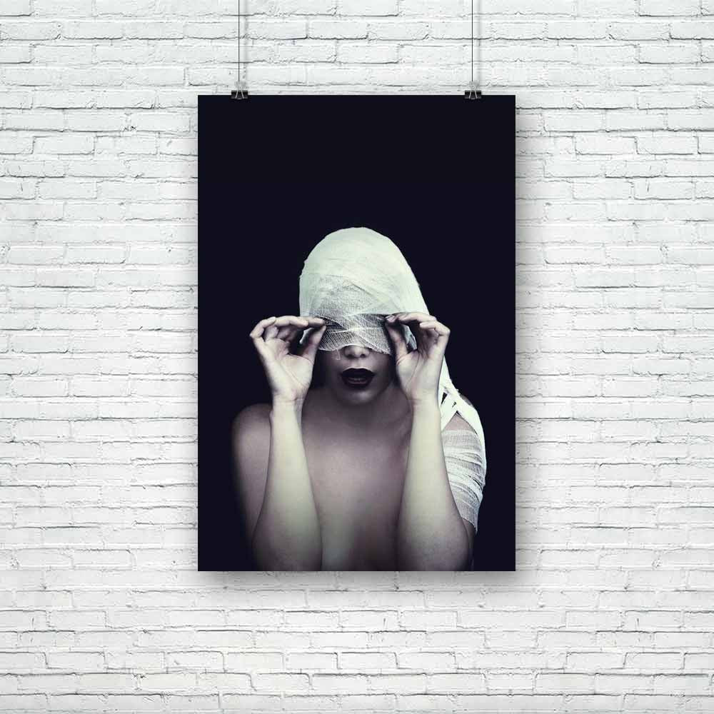Woman In Bandage Unframed Paper Poster-Paper Posters Unframed-POS_UN-IC 5001639 IC 5001639, Adult, Black, Black and White, Fantasy, Gothic, People, White, woman, in, bandage, unframed, paper, poster, nightmare, girl, horror, veil, bizarre, blood, bloody, clothes, cruel, dark, death, demon, devil, disease, dress, evil, eyes, face, fear, female, gloomy, halloween, hell, illness, indoor, lips, mask, mystery, pain, person, posing, scary, terrify, twilight, vampire, wall, witch, artzfolio, posters, wall posters,