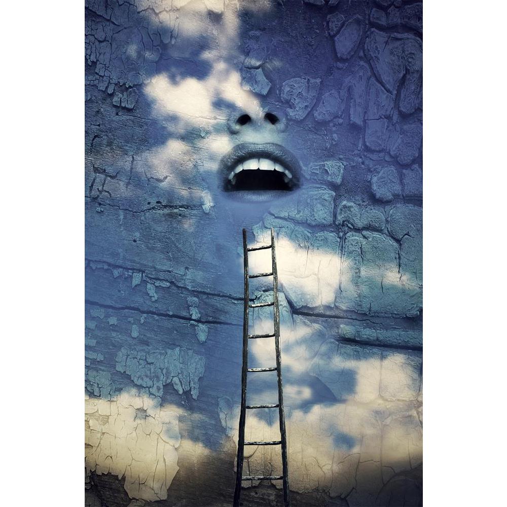 ArtzFolio Human Open Mouth In The Sky With A Wooden Ladder Unframed Paper Poster-Paper Posters Unframed-AZART15701068POS_UN_L-Image Code 5001641 Vishnu Image Folio Pvt Ltd, IC 5001641, ArtzFolio, Paper Posters Unframed, Conceptual, Digital Art, human, open, mouth, in, the, sky, with, a, wooden, ladder, unframed, paper, poster, wall, large, size, for, living, room, home, decoration, big, framed, decor, posters, pitaara, box, modern, art, frame, bedroom, amazonbasics, door, drawing, small, decorative, office,