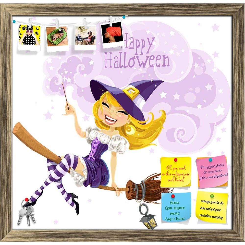 ArtzFolio Happy Halloween D1 Printed Bulletin Board Notice Pin Board Soft Board | Framed-Bulletin Boards Framed-AZSAO15743907BLB_FR_L-Image Code 5001651 Vishnu Image Folio Pvt Ltd, IC 5001651, ArtzFolio, Bulletin Boards Framed, Kids, Digital Art, happy, halloween, d1, printed, bulletin, board, notice, pin, soft, framed, cute, witch, flying, broom, conjures, wish, pin up board, push pin board, extra large cork board, big pin board, notice board, small bulletin board, cork board, wall notice board, giant cork