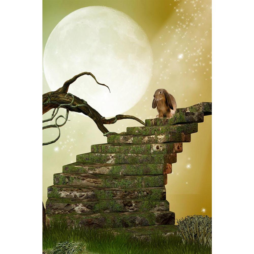 ArtzFolio Fantasy Garden With Tree Stairway & Rabbit Unframed Paper Poster-Paper Posters Unframed-AZART15816104POS_UN_L-Image Code 5001660 Vishnu Image Folio Pvt Ltd, IC 5001660, ArtzFolio, Paper Posters Unframed, Fantasy, Kids, Landscapes, Digital Art, garden, with, tree, stairway, rabbit, unframed, paper, poster, wall, large, size, for, living, room, home, decoration, big, framed, decor, posters, pitaara, box, modern, art, frame, bedroom, amazonbasics, door, drawing, small, decorative, office, reception, 