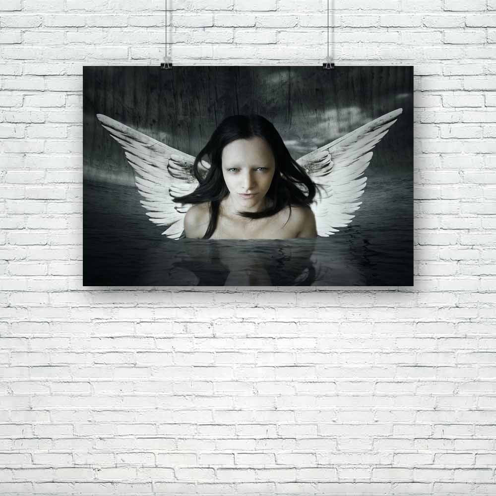 Angel Comes Out Of The Water Unframed Paper Poster-Paper Posters Unframed-POS_UN-IC 5001667 IC 5001667, Art and Paintings, Collages, Fantasy, Gothic, Individuals, Portraits, Realism, Spiritual, Surrealism, angel, comes, out, of, the, water, unframed, paper, poster, angelic, art, artistic, background, beautiful, collage, dark, environment, female, girl, goth, hair, horizontal, imagination, imagine, invention, inventive, make, up, model, mysterious, mystery, occult, portrait, pose, posing, reflection, secret,