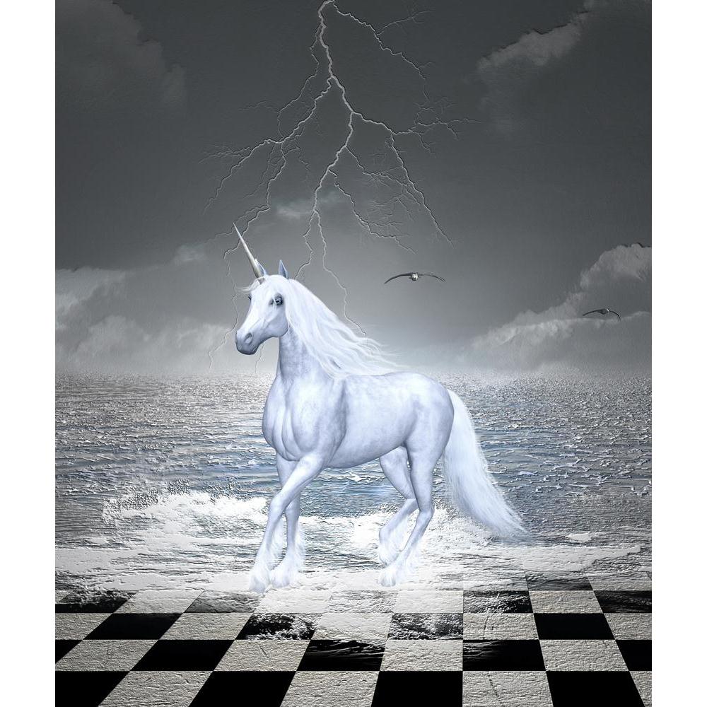 Horse Gallops In A Surreal Seascape Canvas Painting Synthetic Frame-Paintings MDF Framing-AFF_FR-IC 5001672 IC 5001672, Animals, Art and Paintings, Birds, Digital, Digital Art, Fantasy, God Ram, Graphic, Hinduism, Illustrations, Nature, Realism, Scenic, Surrealism, Wildlife, horse, gallops, in, a, surreal, seascape, canvas, painting, synthetic, frame, unicorn, pegasus, fairy, chess, animal, art, artistic, chessboard, clouds, colt, drama, dramatic, dream, tale, foal, foam, free, freedom, gallop, horizon, ill