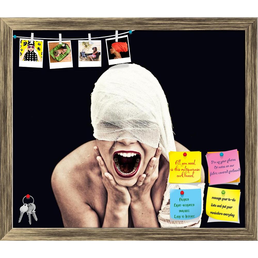 ArtzFolio Screaming Woman In Bandage Printed Bulletin Board Notice Pin Board Soft Board | Framed-Bulletin Boards Framed-AZSAO16014405BLB_FR_L-Image Code 5001687 Vishnu Image Folio Pvt Ltd, IC 5001687, ArtzFolio, Bulletin Boards Framed, Portraits, Photography, screaming, woman, in, bandage, printed, bulletin, board, notice, pin, soft, framed, over, black, background, gothic, style, concept, pin up board, push pin board, extra large cork board, big pin board, notice board, small bulletin board, cork board, wa