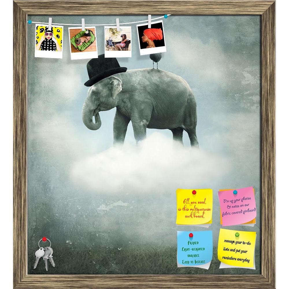 ArtzFolio Elephant With A Hat & A Gull Printed Bulletin Board Notice Pin Board Soft Board | Framed-Bulletin Boards Framed-AZSAO16135054BLB_FR_L-Image Code 5001711 Vishnu Image Folio Pvt Ltd, IC 5001711, ArtzFolio, Bulletin Boards Framed, Animals, Conceptual, Kids, Digital Art, elephant, with, a, hat, gull, printed, bulletin, board, notice, pin, soft, framed, fantasy, surrealistic, background, flying, cloud, sky, pin up board, push pin board, extra large cork board, big pin board, notice board, small bulleti
