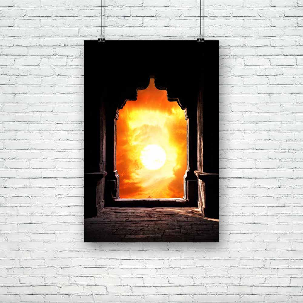 Orange Sunset View From Temple Unframed Paper Poster-Paper Posters Unframed-POS_UN-IC 5001725 IC 5001725, Allah, Ancient, Arabic, Architecture, Asian, Automobiles, Black, Black and White, Calligraphy, Culture, Ethnic, Hinduism, Historical, Indian, Islam, Landmarks, Marble and Stone, Medieval, Nature, Places, Religion, Religious, Scenic, Space, Spiritual, Sunsets, Text, Traditional, Transportation, Travel, Tribal, Vehicles, Vintage, World Culture, orange, sunset, view, from, temple, unframed, paper, poster, 