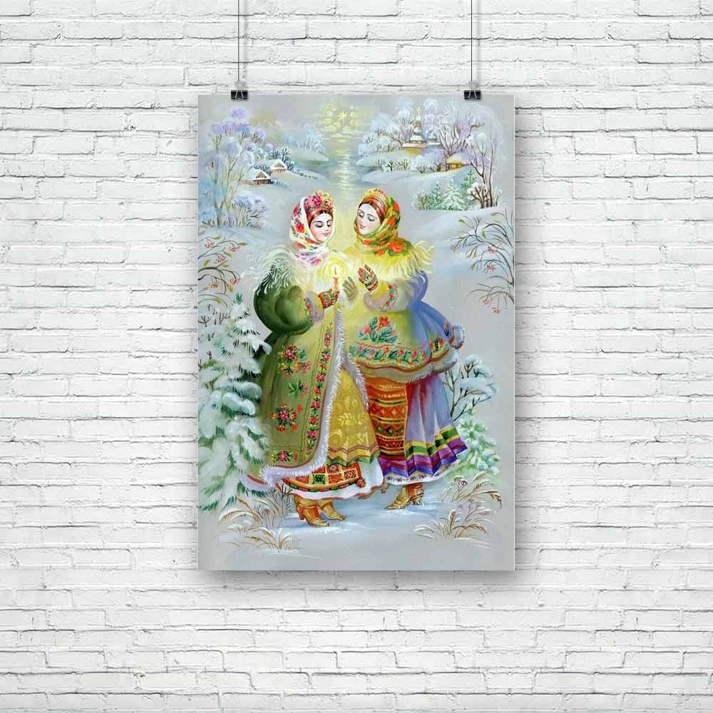Young Girls In Traditional Costume Unframed Paper Poster-Paper Posters Unframed-POS_UN-IC 5001727 IC 5001727, Ancient, Art and Paintings, Black and White, Countries, Culture, Digital, Digital Art, Drawing, Ethnic, Fashion, Graphic, Historical, Holidays, Illustrations, Landscapes, Medieval, Paintings, Patterns, Russian, Scenic, Signs, Signs and Symbols, Sketches, Space, Traditional, Tribal, Vintage, Watercolour, White, World Culture, young, girls, in, costume, unframed, paper, poster, art, beautiful, beauty,