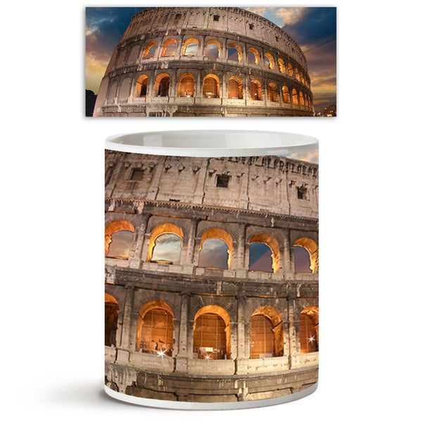 Autumn Sunset In Rome Italy Ceramic Coffee Tea Mug Inside White-Coffee Mugs-MUG-IC 5001730 IC 5001730, Ancient, Architecture, Art and Paintings, Automobiles, Cities, City Views, Culture, Ethnic, Historical, Italian, Landmarks, Landscapes, Marble and Stone, Medieval, Places, Scenic, Sunsets, Traditional, Transportation, Travel, Tribal, Vehicles, Vintage, World Culture, autumn, sunset, in, rome, italy, ceramic, coffee, tea, mug, inside, white, gladiator, amphitheater, amphitheatre, antique, arc, arch, arena, 