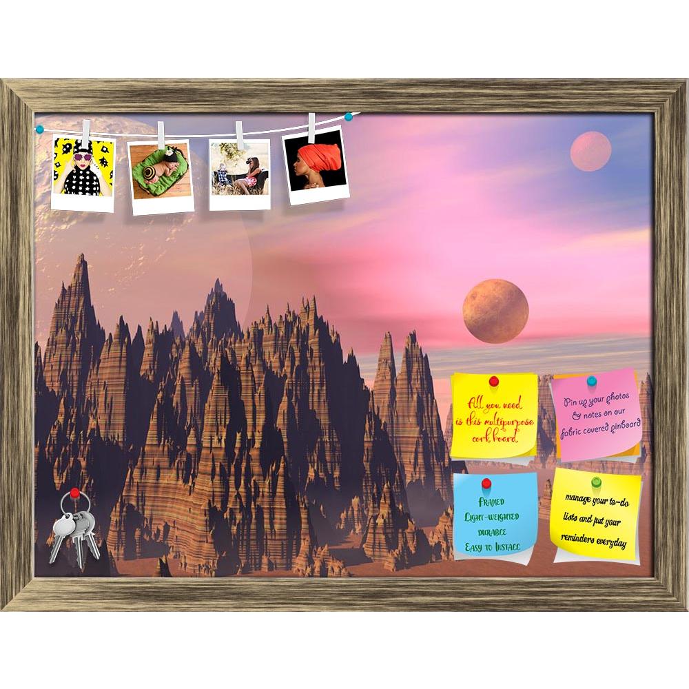 ArtzFolio Landscape With Rocky Mountains & Planets Printed Bulletin Board Notice Pin Board Soft Board | Framed-Bulletin Boards Framed-AZSAO16250630BLB_FR_L-Image Code 5001734 Vishnu Image Folio Pvt Ltd, IC 5001734, ArtzFolio, Bulletin Boards Framed, Fantasy, Places, Digital Art, landscape, with, rocky, mountains, planets, printed, bulletin, board, notice, pin, soft, framed, high, sharp, pin up board, push pin board, extra large cork board, big pin board, notice board, small bulletin board, cork board, wall 