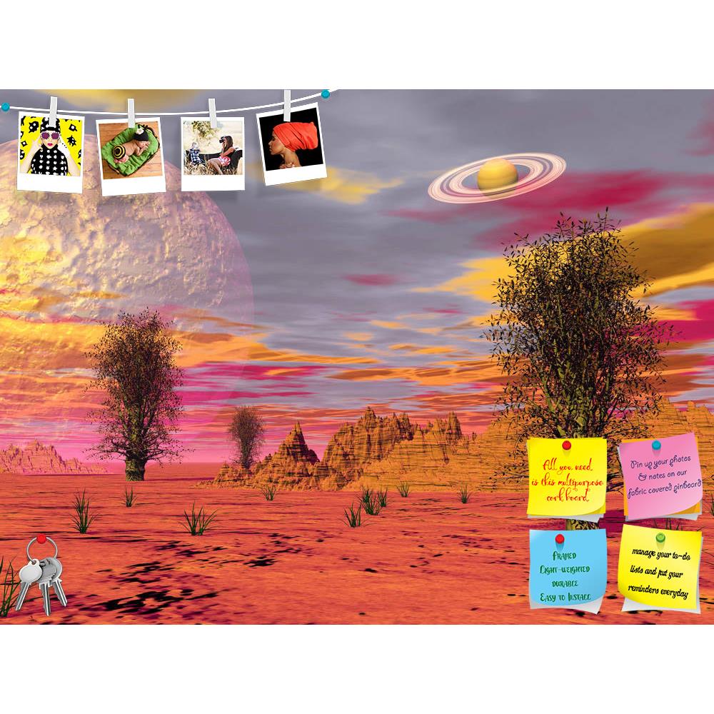 ArtzFolio Surreal Landscape With Rock Mountains & Planets Printed Bulletin Board Notice Pin Board Soft Board | Frameless-Bulletin Boards Frameless-AZSAO16250651BLB_FL_L-Image Code 5001736 Vishnu Image Folio Pvt Ltd, IC 5001736, ArtzFolio, Bulletin Boards Frameless, Fantasy, Places, Digital Art, surreal, landscape, with, rock, mountains, planets, printed, bulletin, board, notice, pin, soft, frameless, brown, desert, trees, fog, pin up board, push pin board, extra large cork board, big pin board, notice board