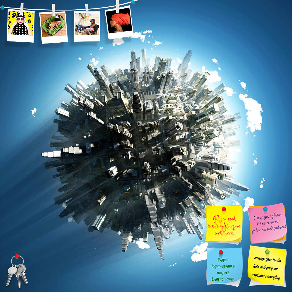 ArtzFolio Big City On Small Planet Printed Bulletin Board Notice Pin Board Soft Board | Frameless-Bulletin Boards Frameless-AZSAO16256827BLB_FL_L-Image Code 5001738 Vishnu Image Folio Pvt Ltd, IC 5001738, ArtzFolio, Bulletin Boards Frameless, Conceptual, Places, Digital Art, big, city, on, small, planet, printed, bulletin, board, notice, pin, soft, frameless, sphere, structure, building, earth, globe, skyscraper, communication, exterior, blue, urban, cityscape, business, global, street, architecture, techno