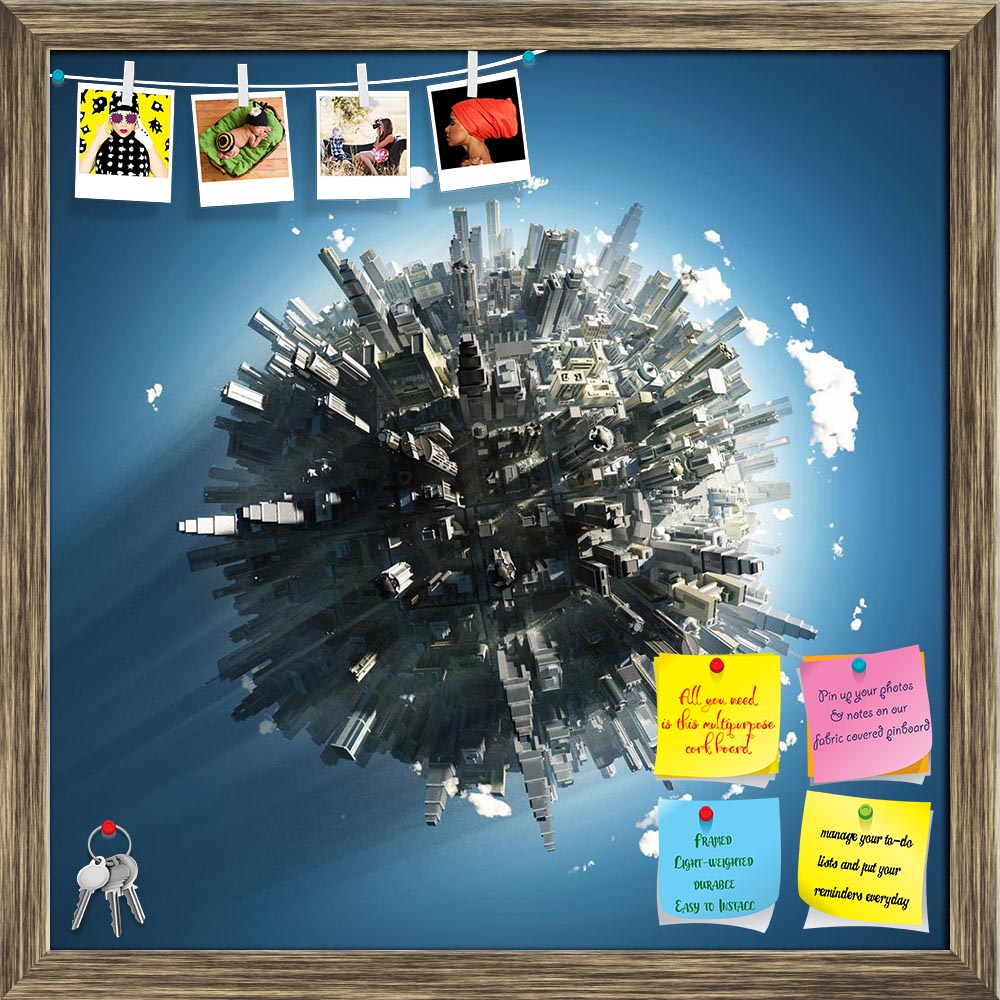 ArtzFolio Big City On Small Planet Printed Bulletin Board Notice Pin Board Soft Board | Framed-Bulletin Boards Framed-AZSAO16256827BLB_FR_L-Image Code 5001738 Vishnu Image Folio Pvt Ltd, IC 5001738, ArtzFolio, Bulletin Boards Framed, Conceptual, Places, Digital Art, big, city, on, small, planet, printed, bulletin, board, notice, pin, soft, framed, sphere, structure, building, earth, globe, skyscraper, communication, exterior, blue, urban, cityscape, business, global, street, architecture, technology, sky, m