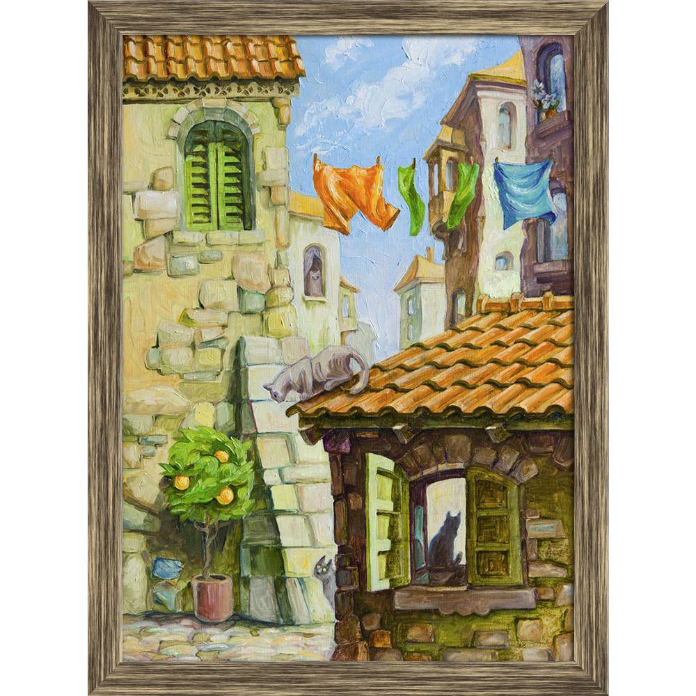 ArtzFolio Cats In The Old Mediterranean City Canvas Painting Wooden Frame-Paintings Wooden Framing-AZART16301670PRE_FR_L-Image Code 5001742 Vishnu Image Folio Pvt Ltd, IC 5001742, ArtzFolio, Paintings Wooden Framing, Places, Fine Art Reprint, cats, in, the, old, mediterranean, city, canvas, painting, wooden, frame, different, various, framed canvas print, wall painting for living room with frame, canvas painting for living room, poster, framed canvas painting, wall painting with frame, canvas painting with 
