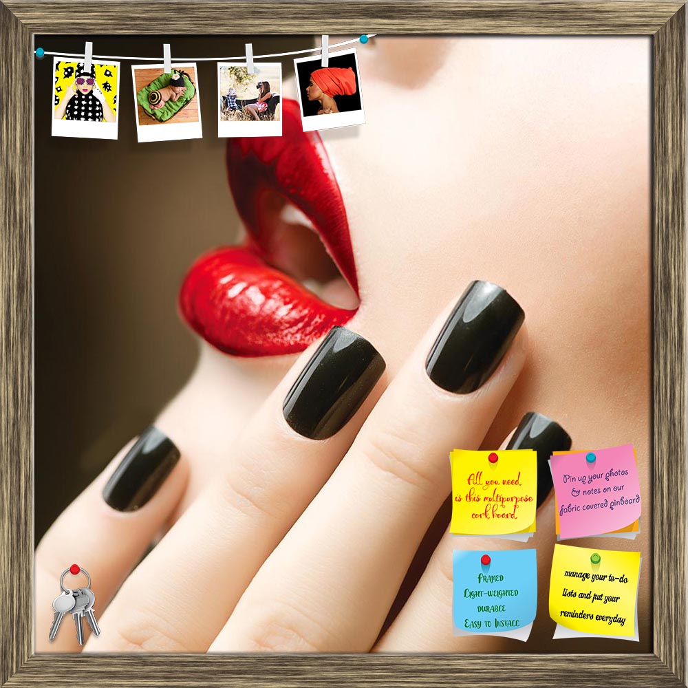 ArtzFolio Makeup & Manicure Printed Bulletin Board Notice Pin Board Soft Board | Framed-Bulletin Boards Framed-AZSAO16313842BLB_FR_L-Image Code 5001745 Vishnu Image Folio Pvt Ltd, IC 5001745, ArtzFolio, Bulletin Boards Framed, Adult, Fashion, Photography, makeup, manicure, printed, bulletin, board, notice, pin, soft, framed, black, nails, red, lips, pin up board, push pin board, extra large cork board, big pin board, notice board, small bulletin board, cork board, wall notice board, giant cork board, bullet