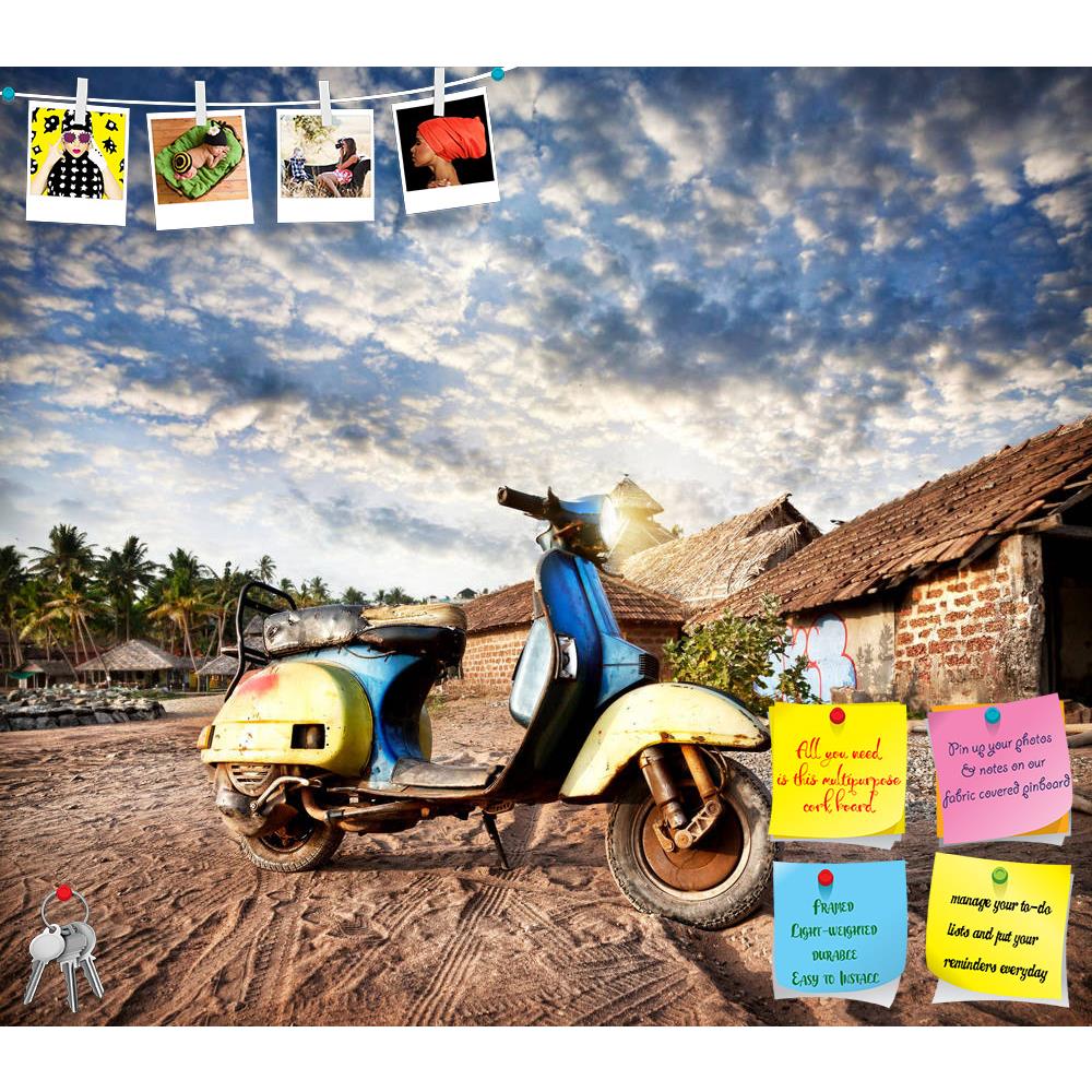 ArtzFolio Old Retro Scooter On The Sandy Beach Printed Bulletin Board Notice Pin Board Soft Board | Frameless-Bulletin Boards Frameless-AZSAO16335082BLB_FL_L-Image Code 5001752 Vishnu Image Folio Pvt Ltd, IC 5001752, ArtzFolio, Bulletin Boards Frameless, Places, Photography, old, retro, scooter, on, the, sandy, beach, printed, bulletin, board, notice, pin, soft, frameless, near, fishermen, huts, tropical, village, india, pin up board, push pin board, extra large cork board, big pin board, notice board, smal