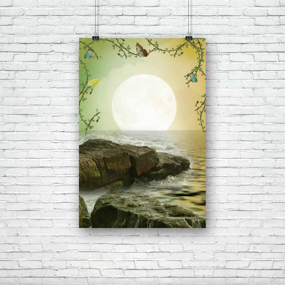 Fantasy Landscape D4 Unframed Paper Poster-Paper Posters Unframed-POS_UN-IC 5001764 IC 5001764, Ancient, Art and Paintings, Books, Digital, Digital Art, Fantasy, Graphic, Historical, Landscapes, Marble and Stone, Medieval, Nature, Scenic, Vintage, landscape, d4, unframed, paper, poster, amazing, art, backdrops, background, butterflies, cloud, dream, dreamy, fae, fairy, fairytale, fantastic, magic, manipulation, mist, misty, moon, outdoor, peaceful, primitive, princess, rock, scenario, scene, scrapbook, sea,