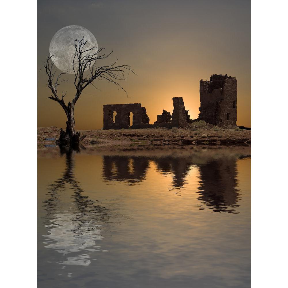 Pitaara Box Ruins Moon Unframed Canvas Painting-Paintings Unframed Regular-PBART16543791AFF_UN_L-Image Code 5001797 Vishnu Image Folio Pvt Ltd, IC 5001797, Pitaara Box, Paintings Unframed Regular, Landscapes, Photography, ruins, moon, unframed, canvas, painting, large size canvas print, wall painting for living room without frame, decorative wall painting, artzfolio, large poster, unframed canvas painting, wall painting without frame, wall art for living room, canvas wall painting, large size canvas paintin
