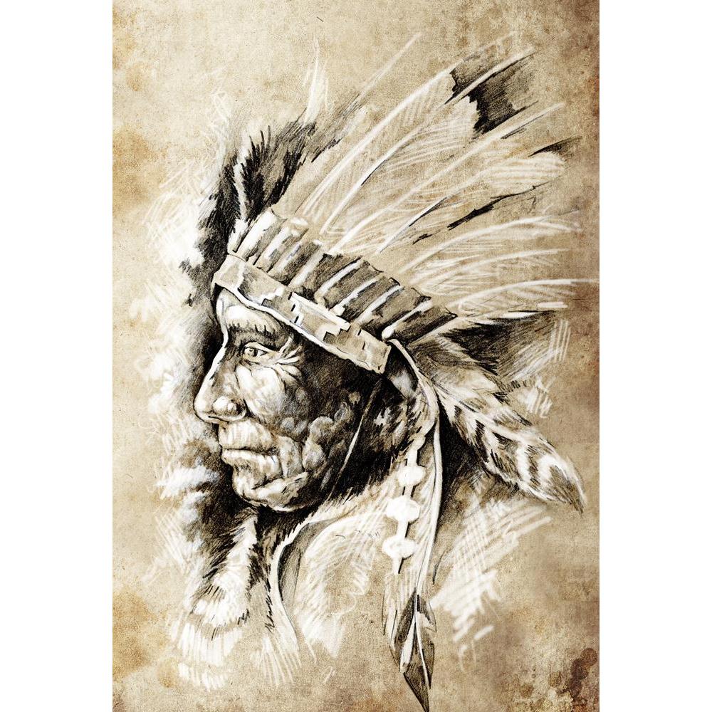Native American Indian Head Canvas Painting Synthetic Frame-Paintings MDF Framing-AFF_FR-IC 5001798 IC 5001798, American, Ancient, Animated Cartoons, Art and Paintings, Black, Black and White, Caricature, Cartoons, Culture, Digital, Digital Art, Drawing, Ethnic, Graphic, Historical, Illustrations, Indian, Individuals, Medieval, Portraits, Retro, Sketches, Traditional, Tribal, Vintage, World Culture, native, head, canvas, painting, synthetic, frame, apache, chief, aboriginal, adornment, adventure, arizona, a