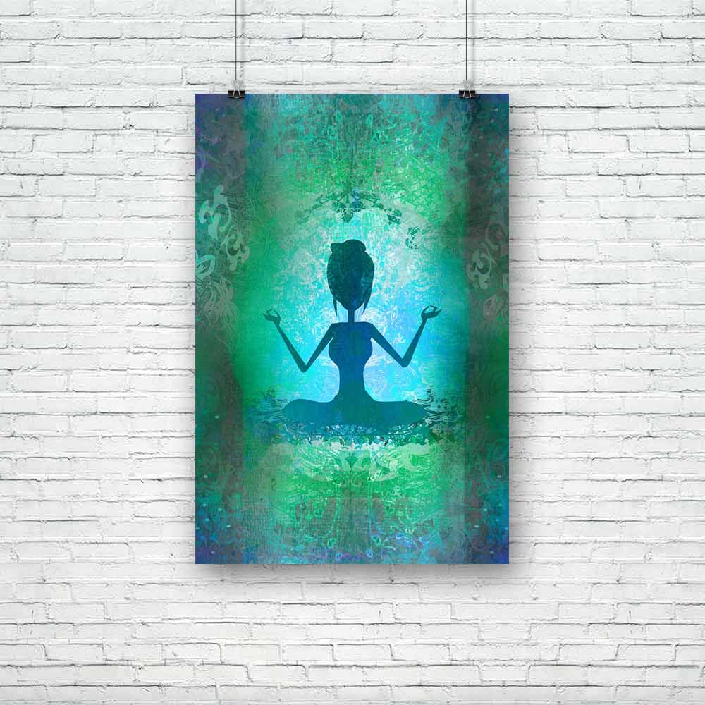 Yoga Girl In Lotus Position Unframed Paper Poster-Paper Posters Unframed-POS_UN-IC 5001803 IC 5001803, Abstract Expressionism, Abstracts, Asian, Black, Black and White, Health, Illustrations, Nature, Scenic, Semi Abstract, Spiritual, Sports, yoga, girl, in, lotus, position, unframed, paper, poster, asia, background, balance, beautiful, beauty, blue, body, eastern, energy, exercise, female, figure, fitness, hair, harmony, illustration, isolate, isolated, lady, lifestyle, meditating, meditation, mind, physica